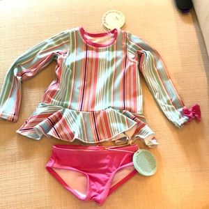 Infant girl 2-piece bathing suit. 9m